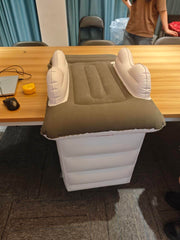 Abdtech inflatable bed pump in use provides quick setup for travel.
