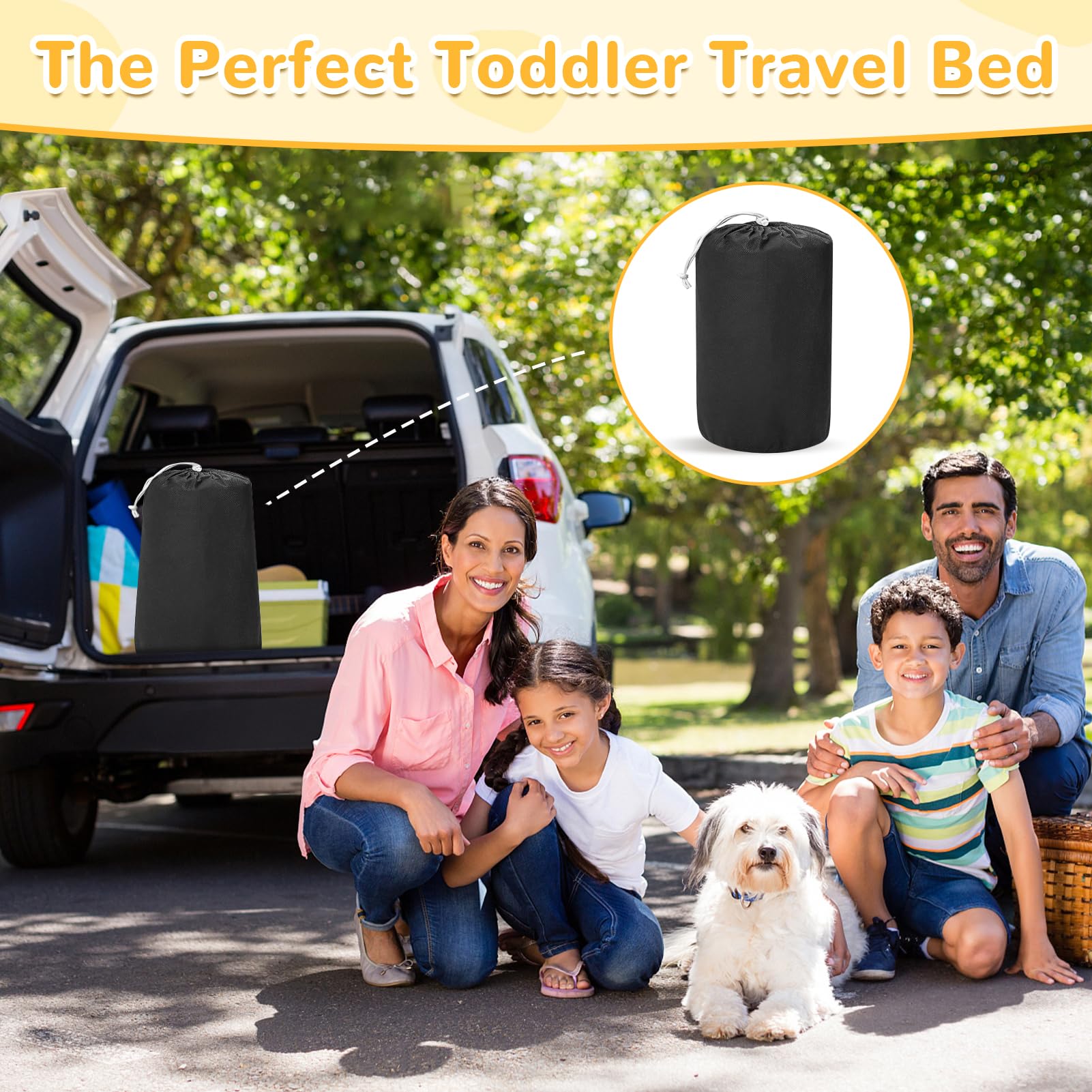 Abdtech travel-ready bed ideal for camping and sleepovers