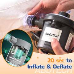 Abdtech inflatable toddler travel bed shows safety bumpers for a secure sleep