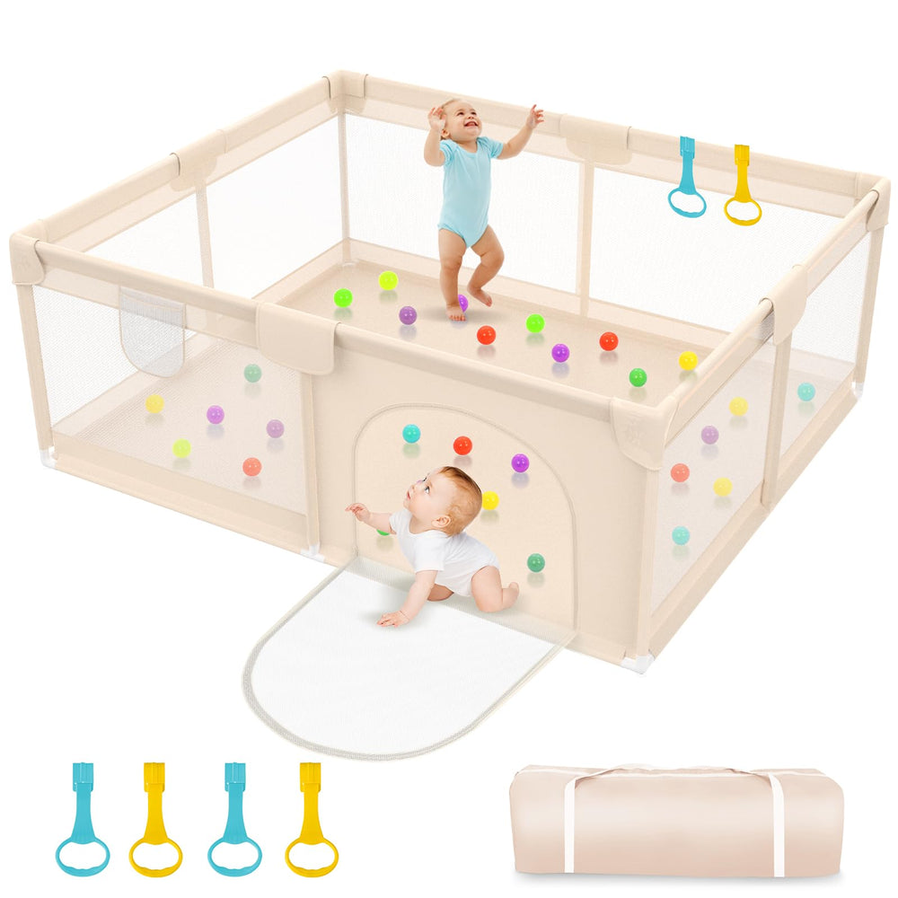 Abdtech Playpen apricot exterior assembly showing quick setup for safe play