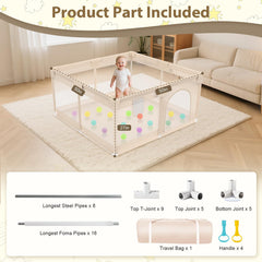 Abdtech Playpen Apricot large play space lets babies move freely.