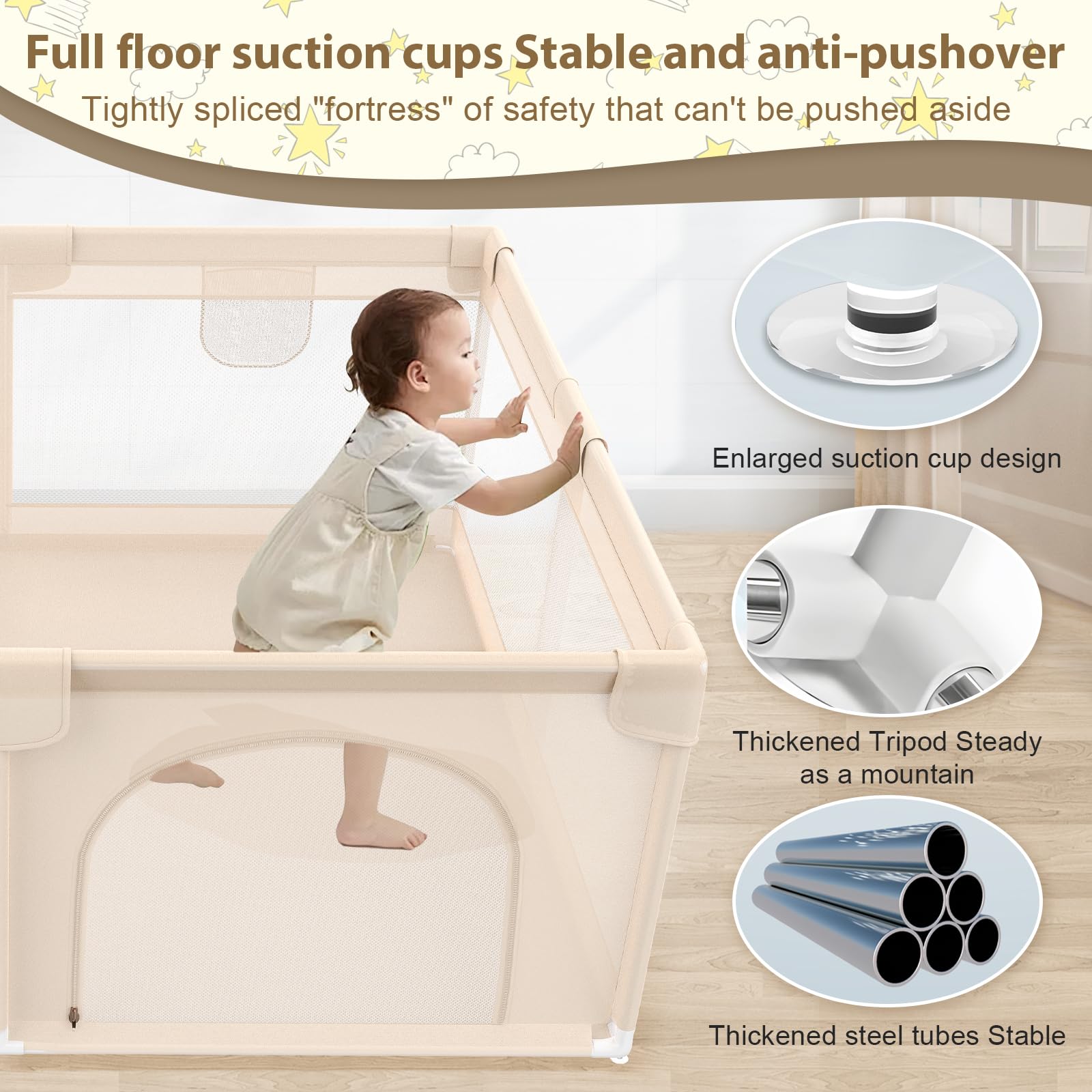 Abdtech Playpen Apricot outdoor-ready setup for versatile use.