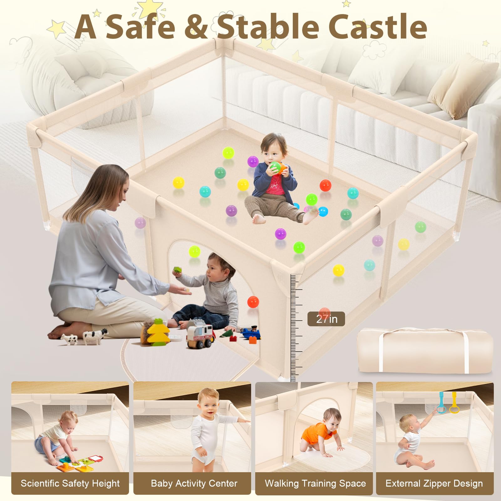 Abdtech Playpen easy-assembly no-tools design speeds setup