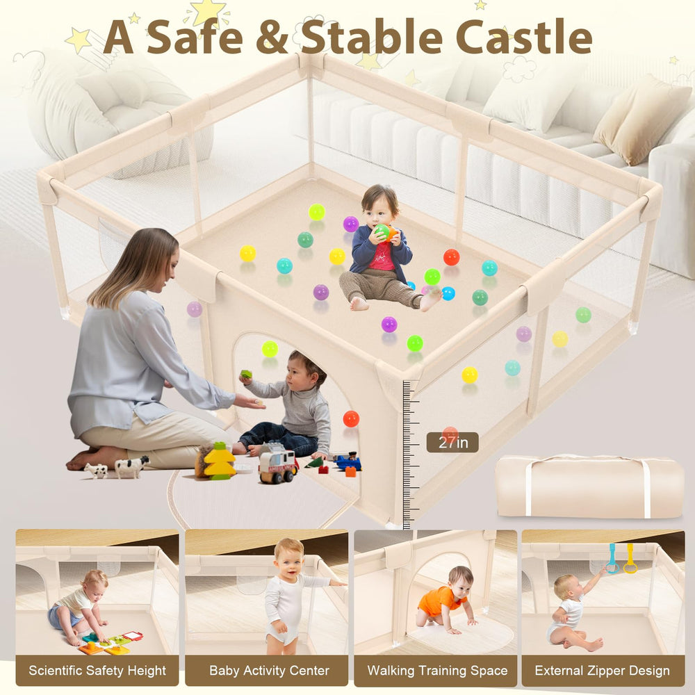 Abdtech Playpen outer pocket, pull ring, and door enhance practicality.