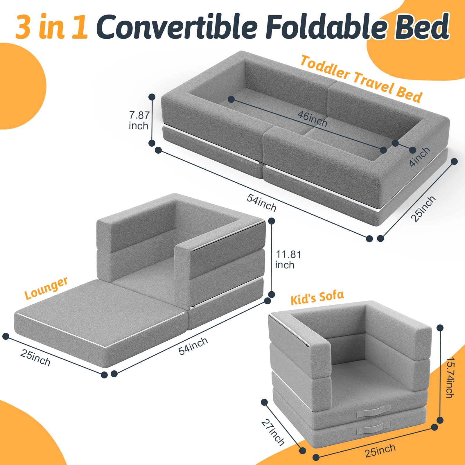 Abdtech portable toddler bed with carry handle for easy transport.