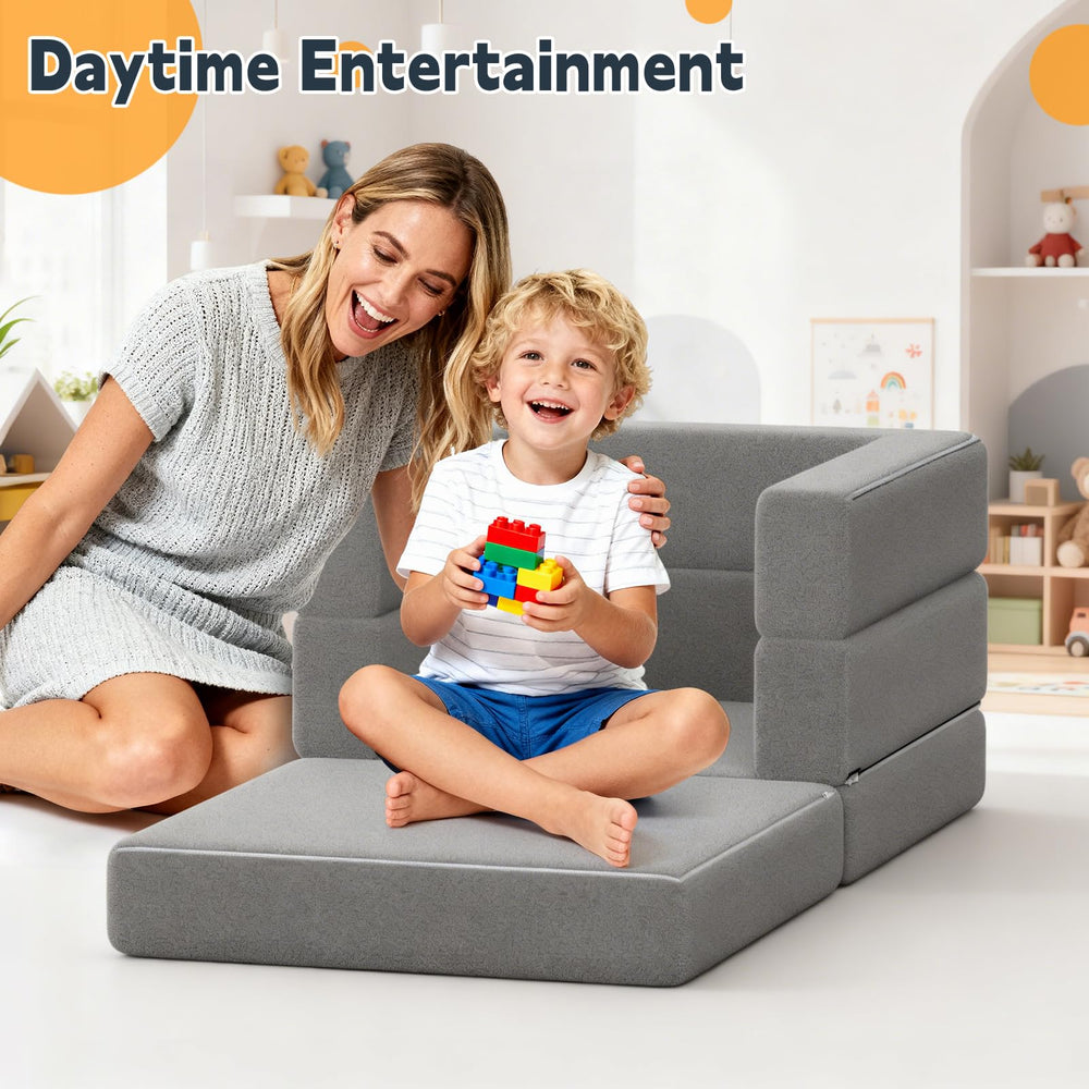 Abdtech portable toddler bed washable cover being zipped for quick cleaning.