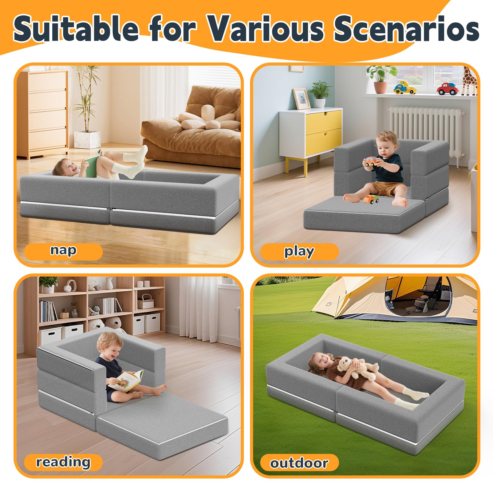 Abdtech portable toddler travel bed uses high-density foam for firm support.