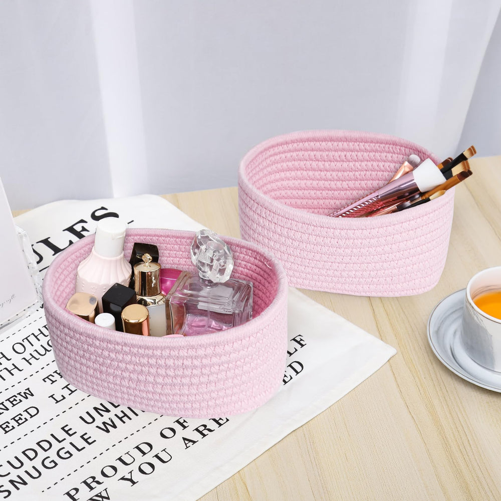 ABenkle stylish spa basket adds decorative storage in a salon or hotel.