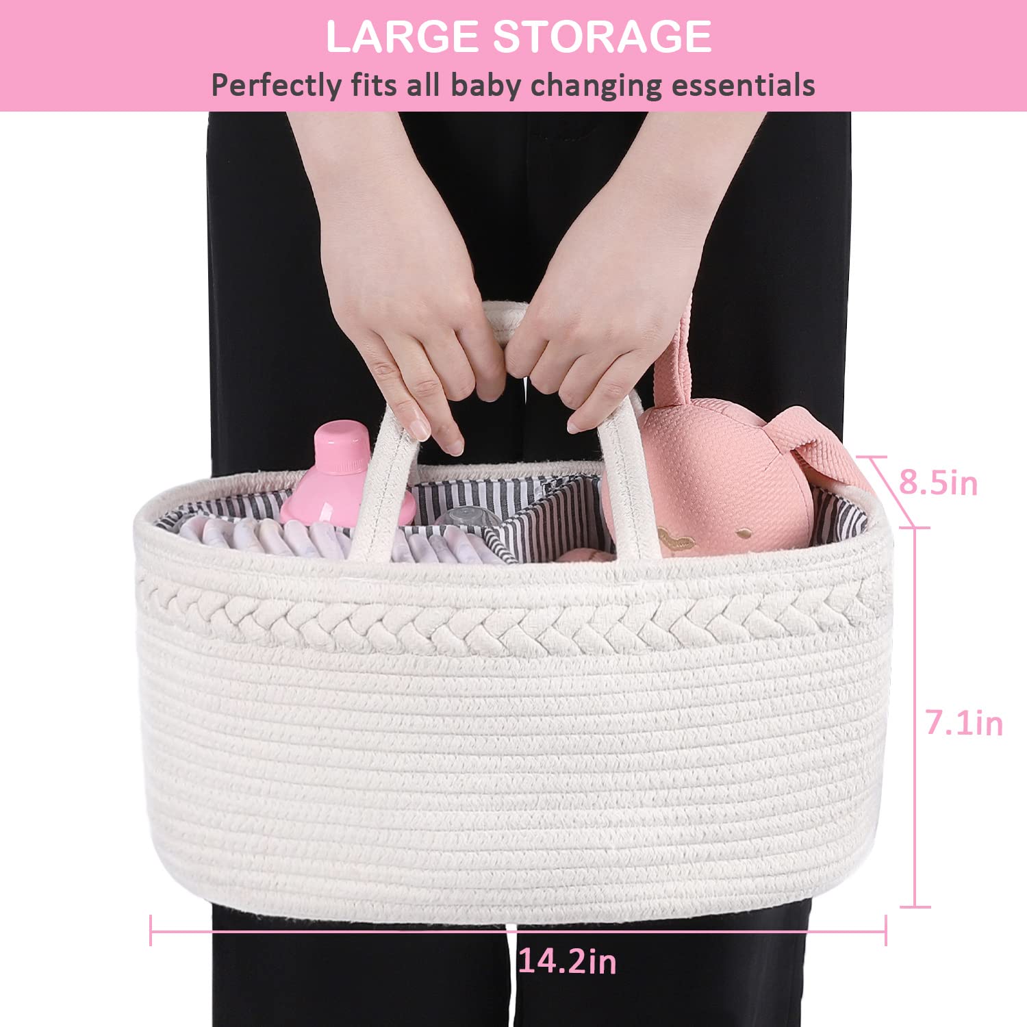 ABenkle Baby Diaper Caddy removable dividers enable flexible organization at changing tables