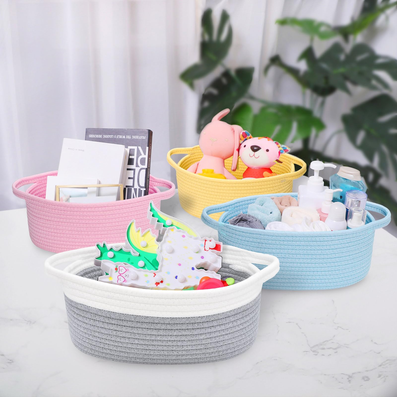 ABenkle bathroom-remote-bin-grey stores remotes and toiletries on a shelf
