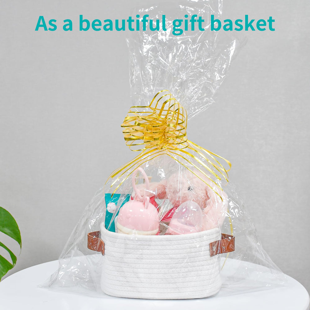 ABenkle cotton rope basket close-up shows soft, natural material and eco-friendly design.