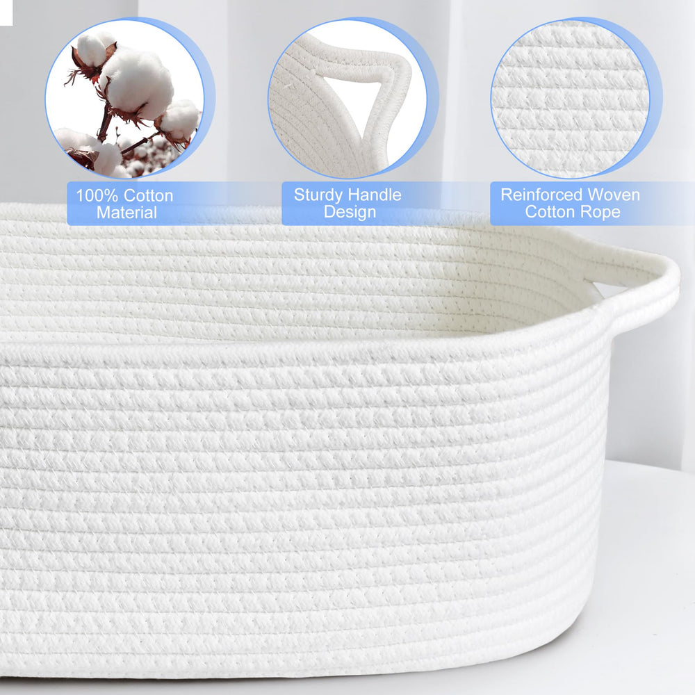 ABenkle cotton rope basket in nursery decor adds soft storage