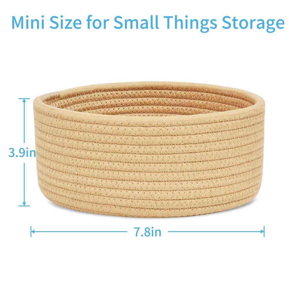 ABenkle cotton rope storage basket holding small items