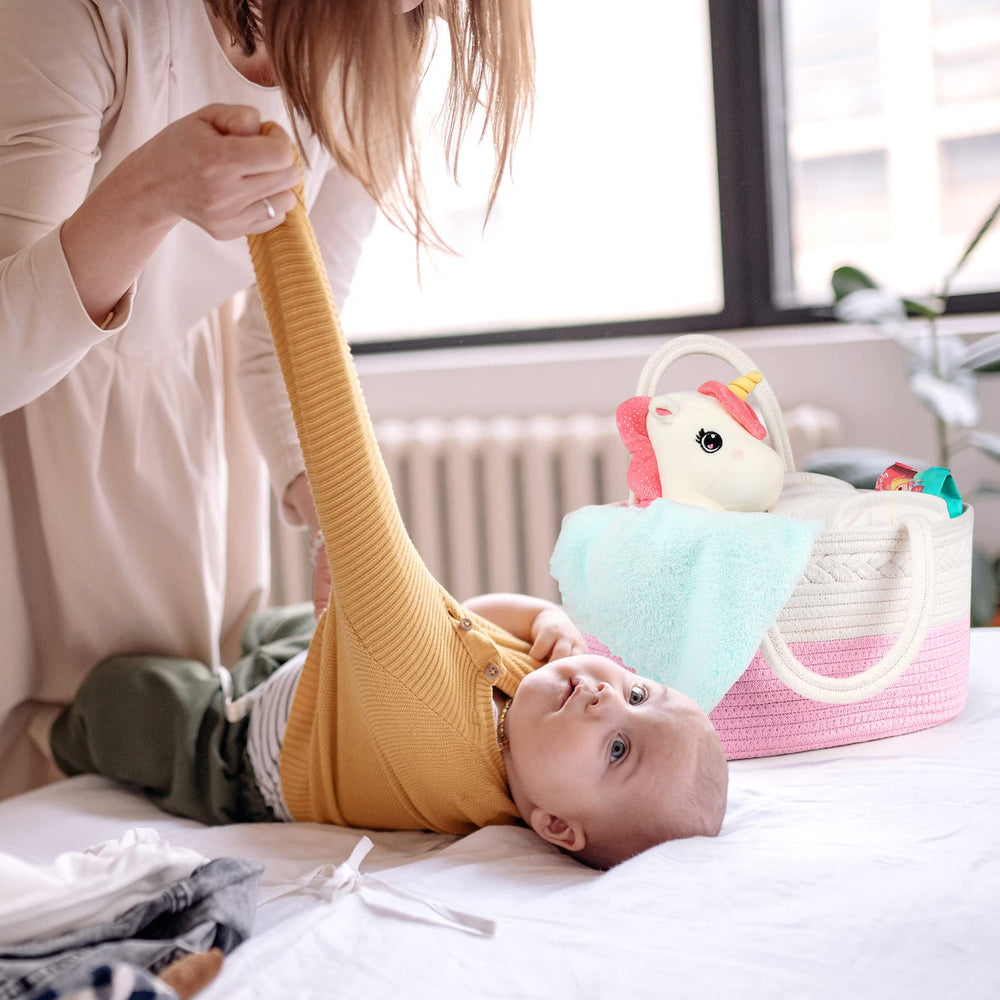 ABenkle diaper caddy 3-compartment setup for baby essentials