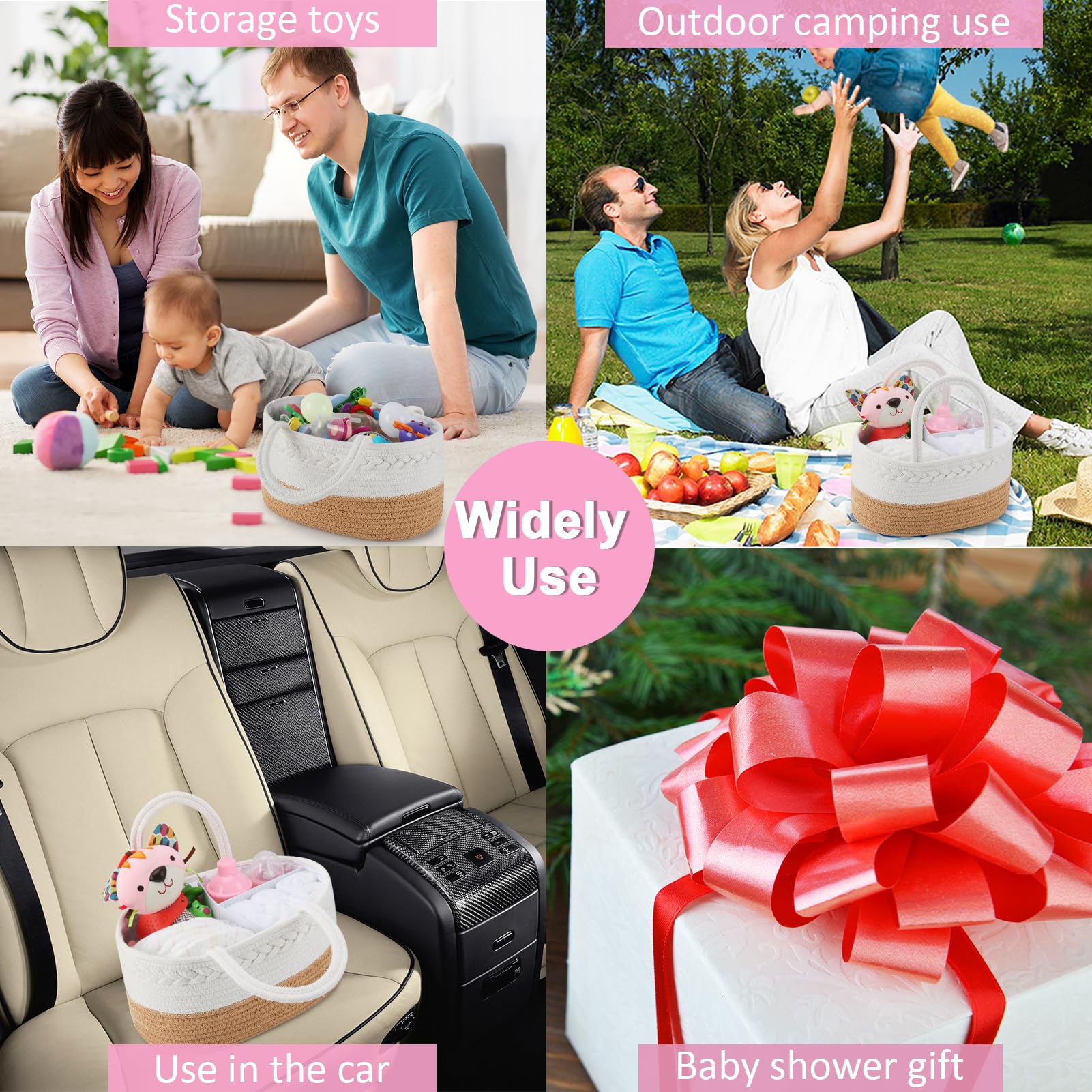 ABenkle Diaper Caddy car-organizer helps prep on the go for car trips.