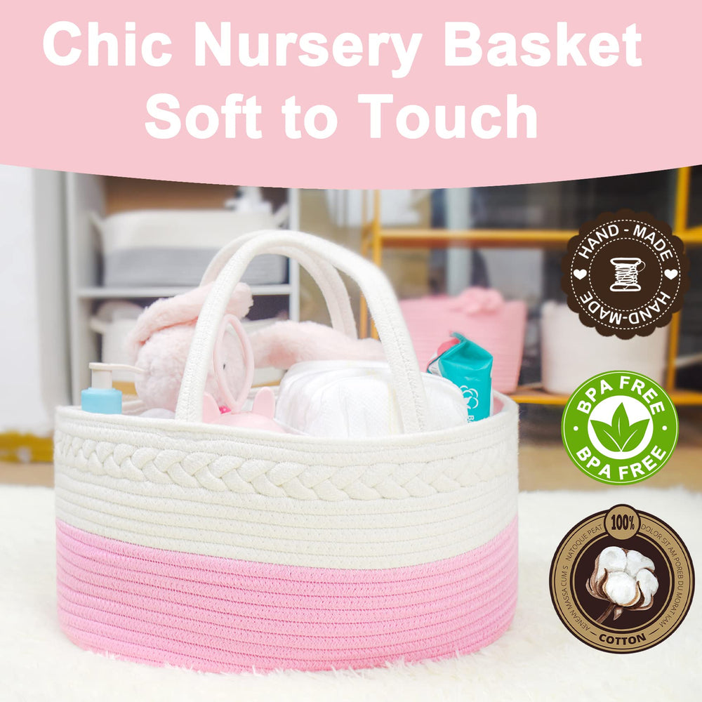 ABenkle diaper caddy with longer handles for easy portability