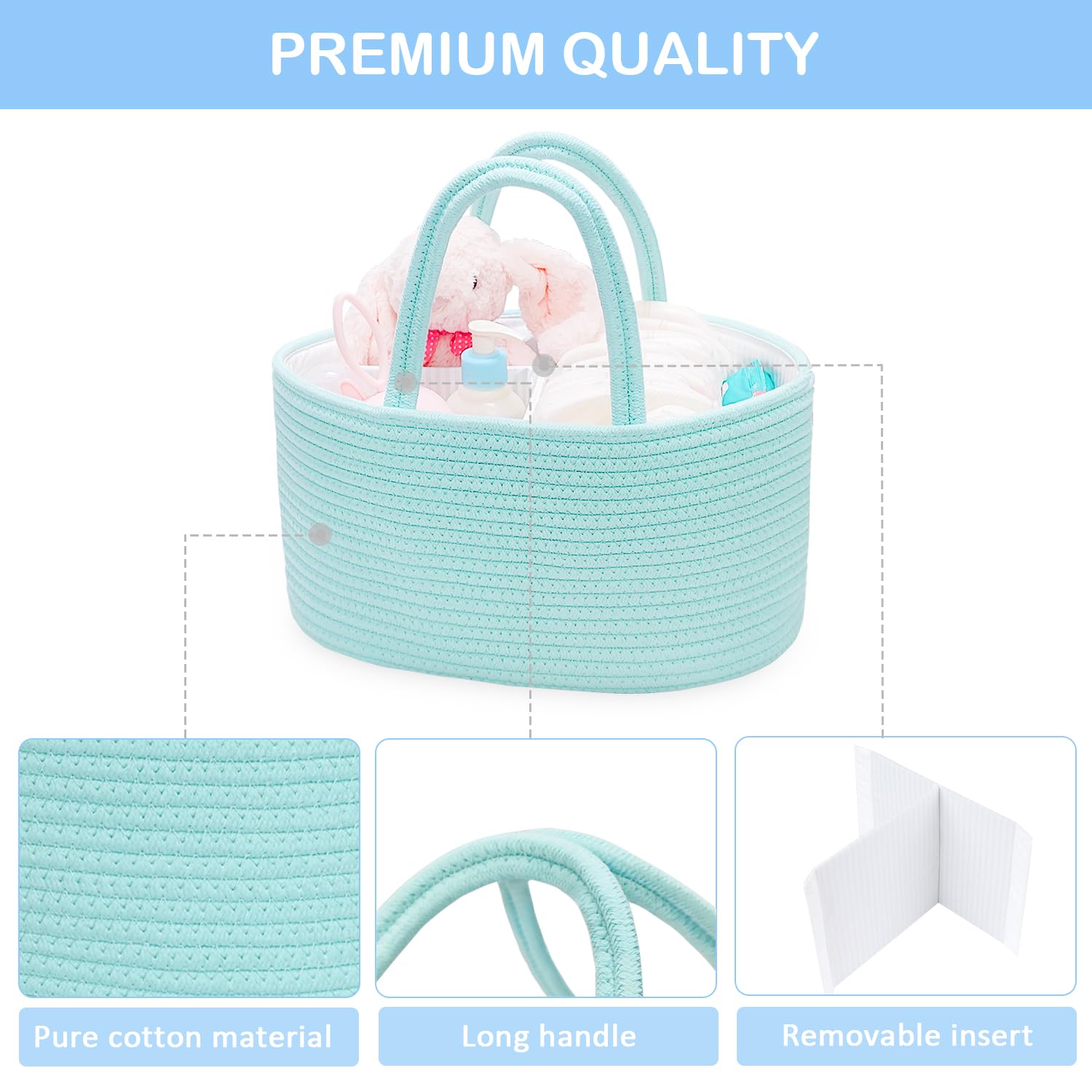 ABenkle diaper caddy in Boho rustic style complements nursery decor