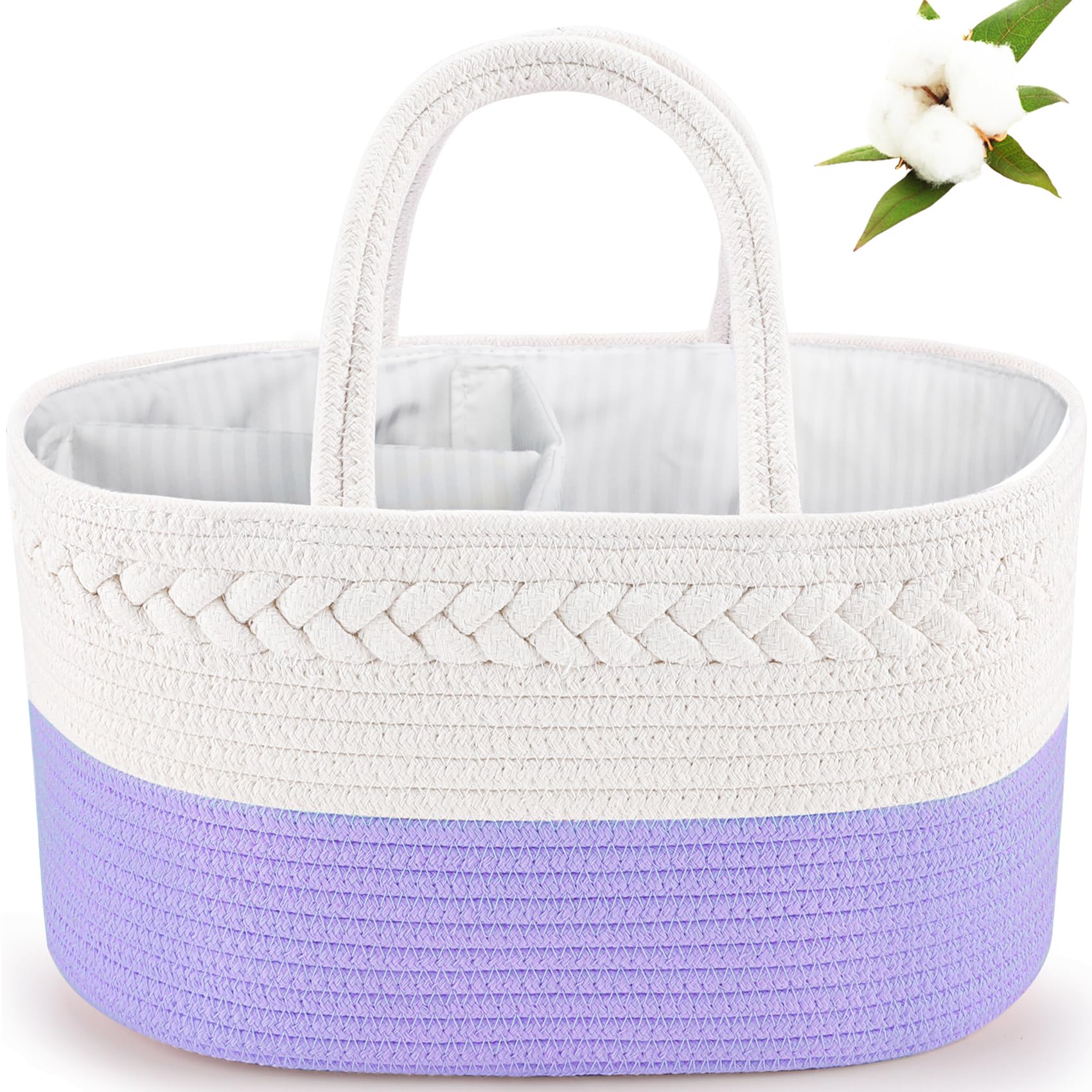 ABenkle diaper caddy organizer front view for easy diaper-changing access.