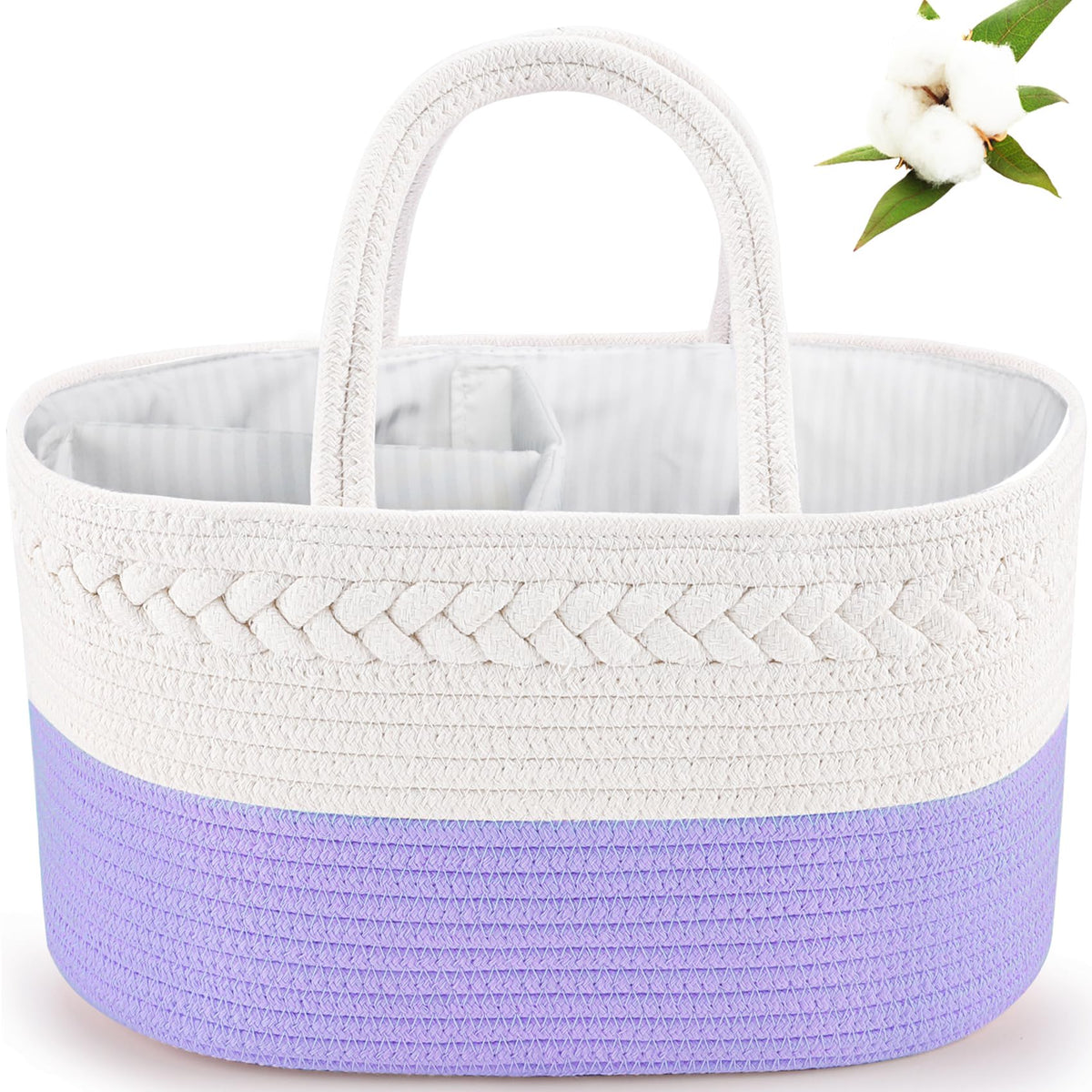 ABenkle diaper caddy organizer front view for easy diaper-changing access.