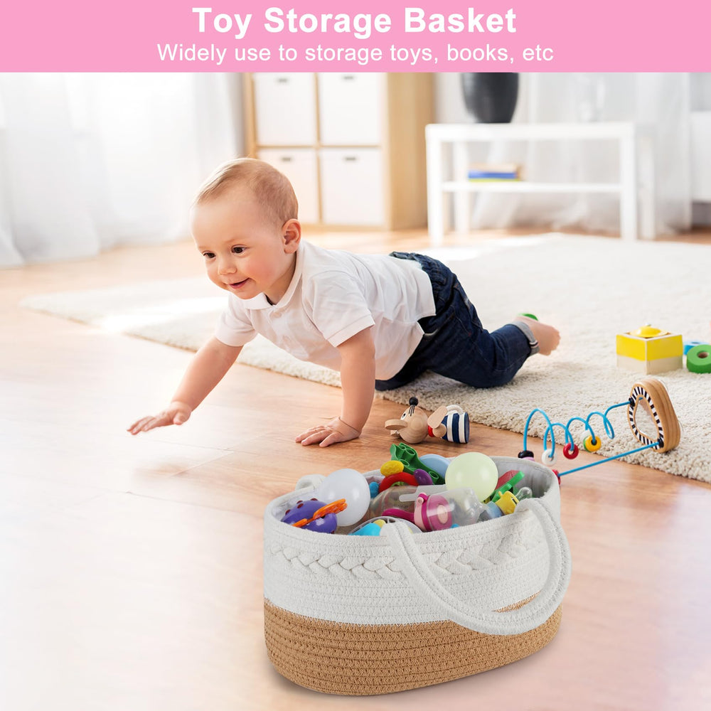 ABenkle Diaper Caddy portable with long handles makes moving essentials around the home easy.