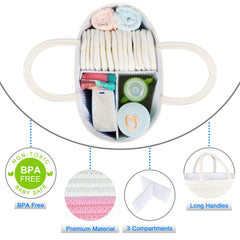 ABenkle diaper caddy in soft cotton rope texture for gentle touch