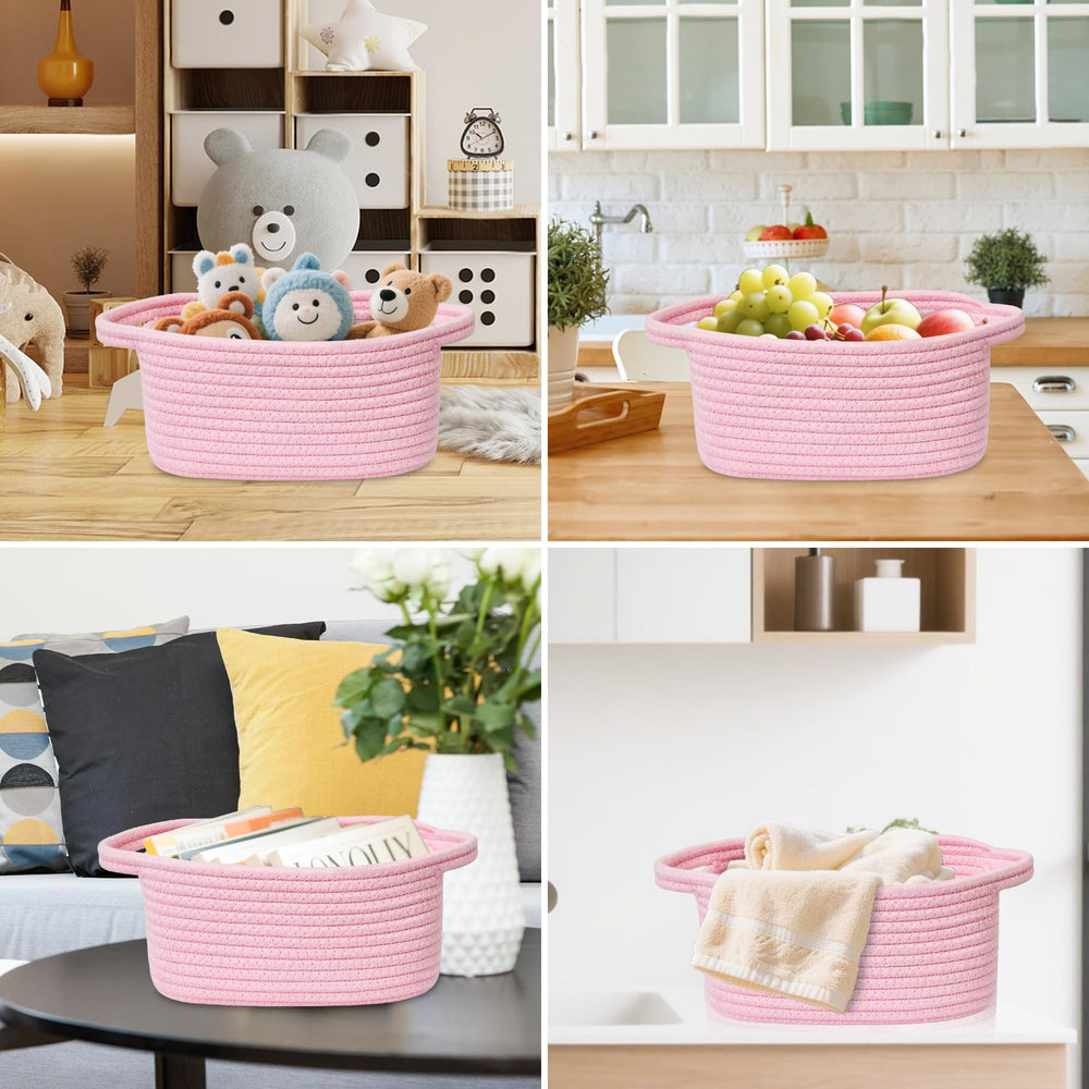 ABenkle gift-packaged pink basket makes a thoughtful, practical gift for housewarmings