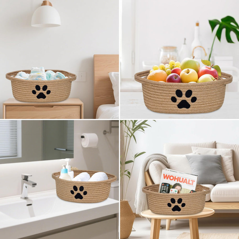 ABenkle gift-ready basket with paw design for baby showers and holidays