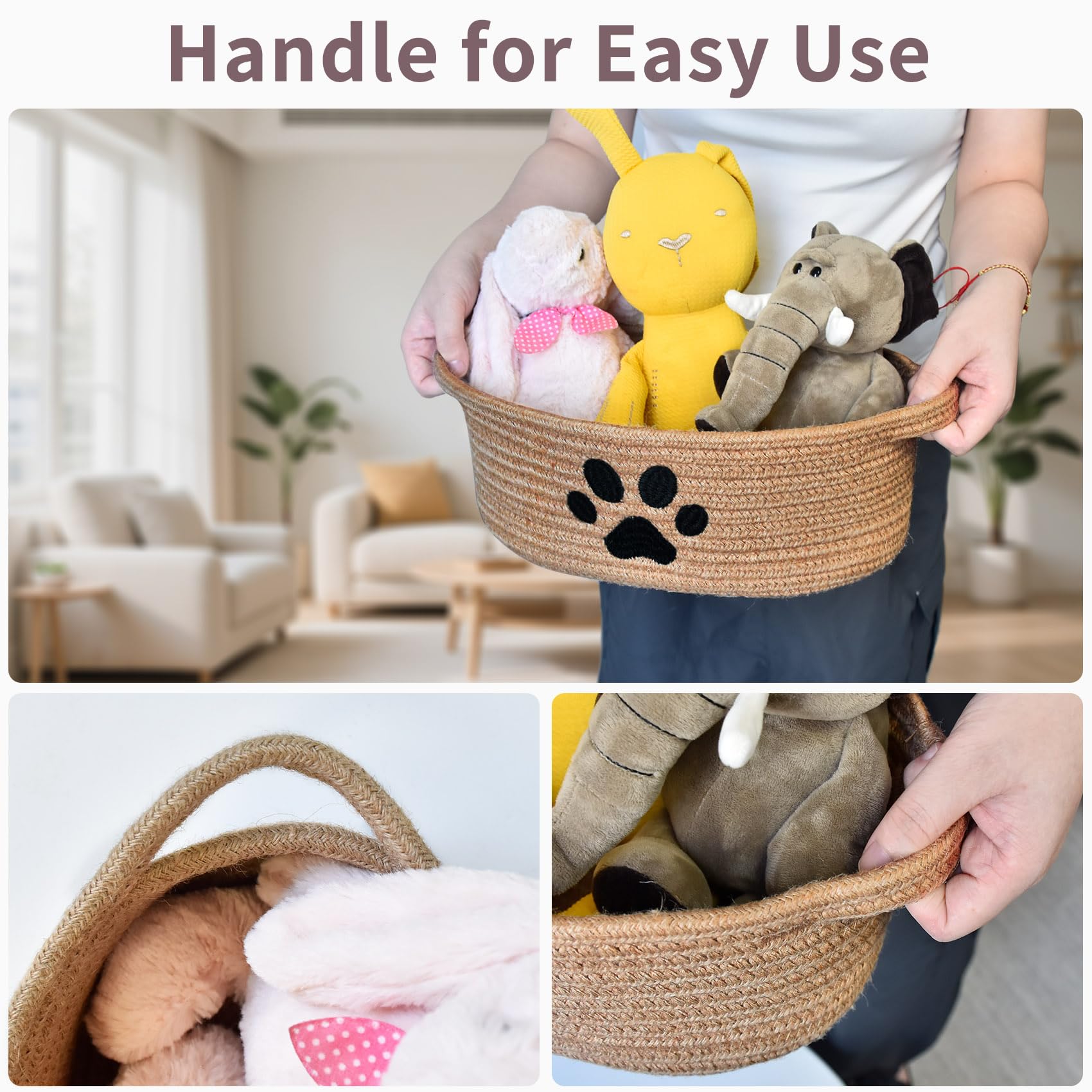ABenkle basket handles enable easy carrying and quick relocation