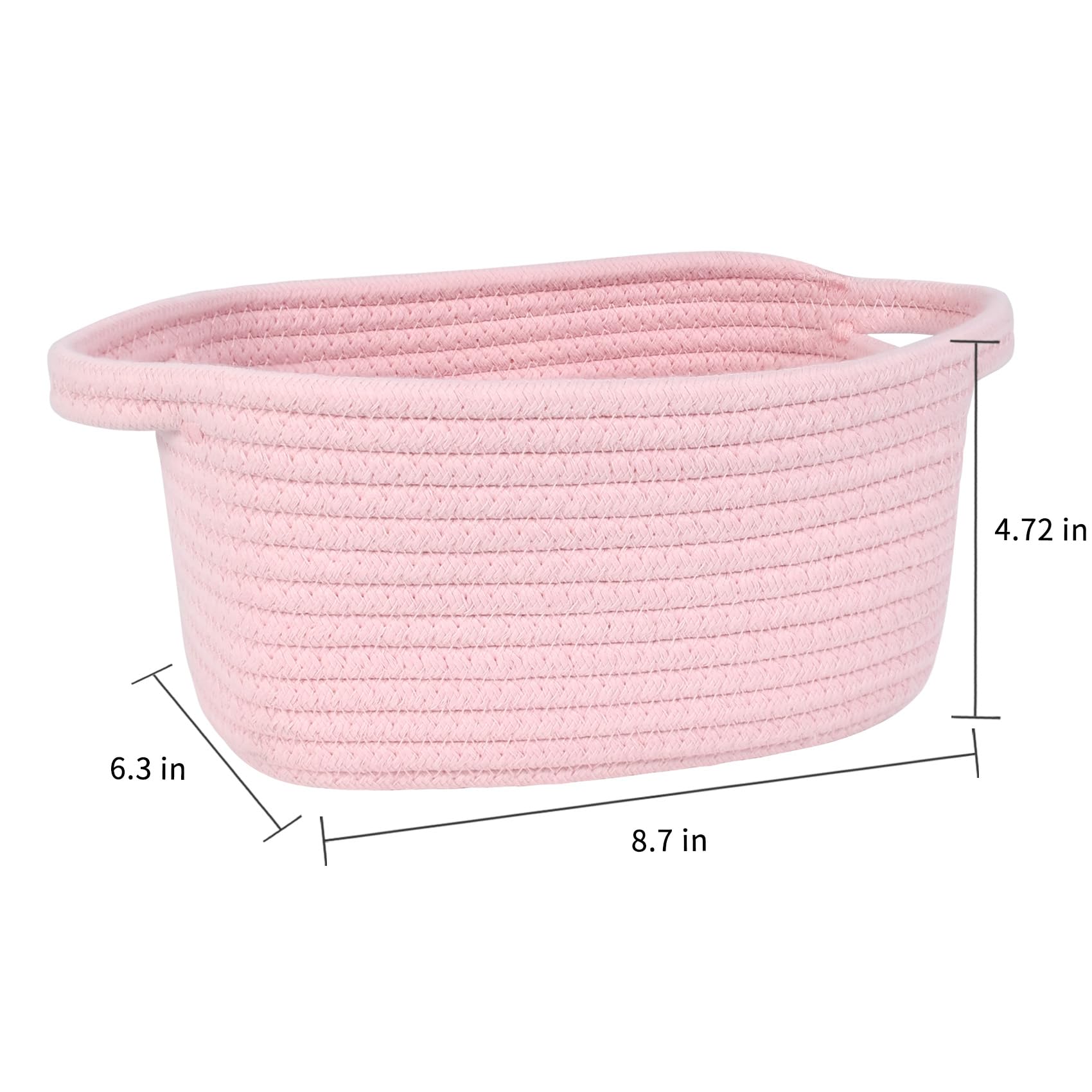 ABenkle mini cotton rope basket shows sturdy weave for compact storage in closets.