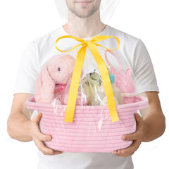 ABenkle pink mini basket helps tidy kids’ toys with playful, lightweight storage