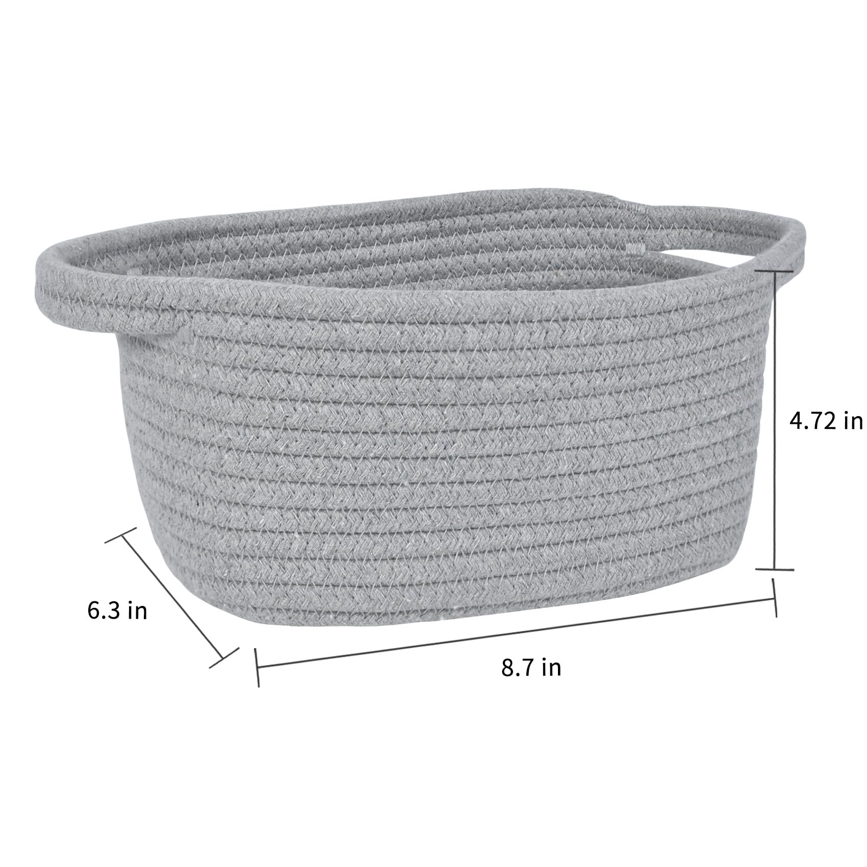 ABenkle mini basket rope weave on display demonstrates compact storage for small accessories.