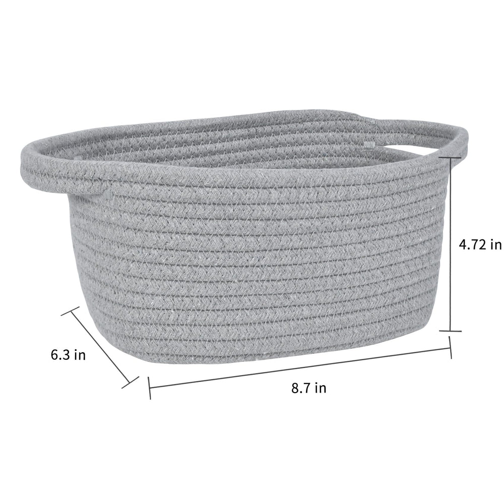 ABenkle mini basket rope weave on display demonstrates compact storage for small accessories.