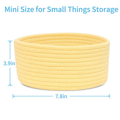 ABenkle mini cotton rope basket with soft touch, ideal for cozy nursery storage.