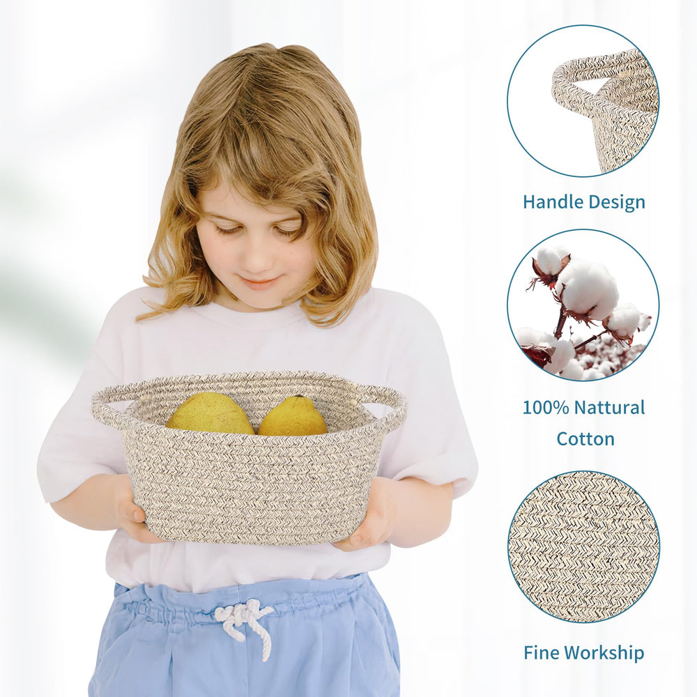 ABenkle natural-cotton-rope-basket; soft texture and eco-friendly material