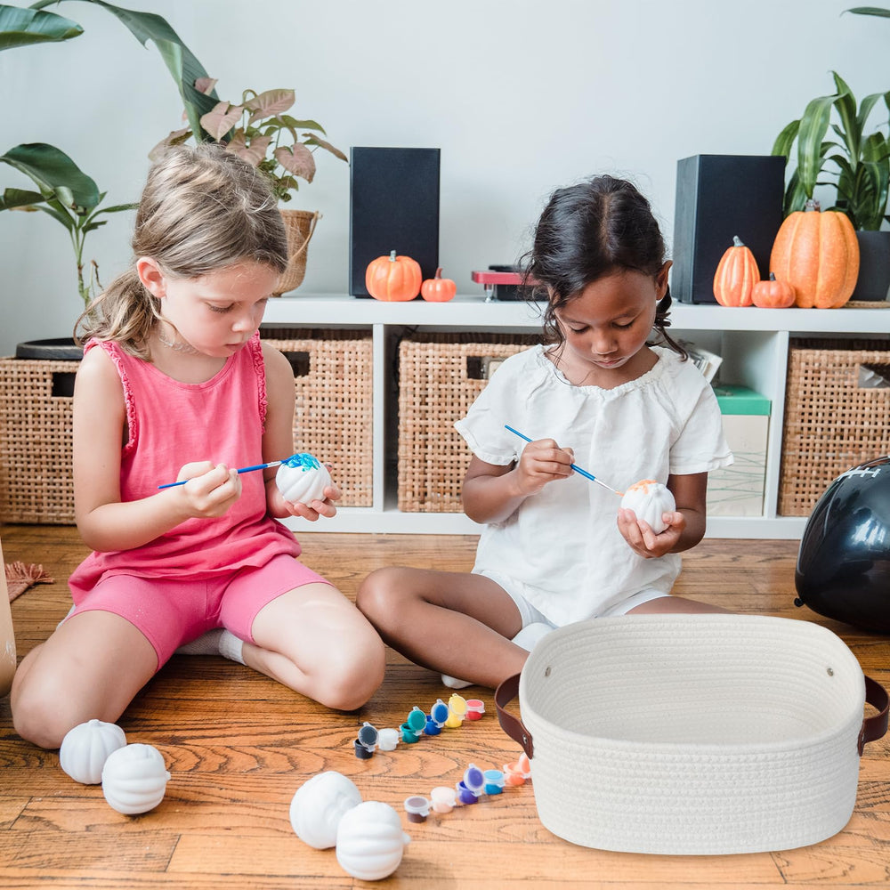 ABenkle nursery basket organizer keeps essentials within reach