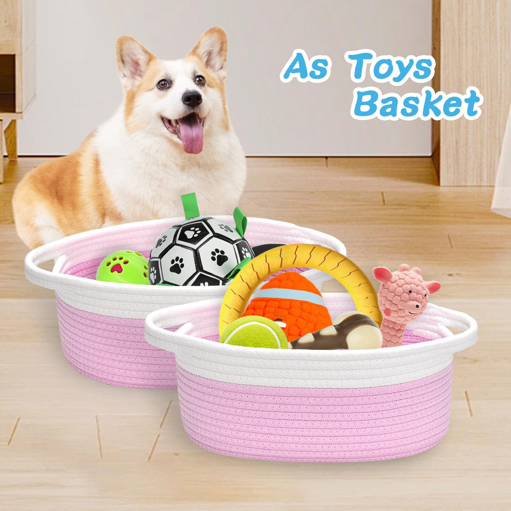 ABenkle nursery organization setup shows the basket on a shelf with baby items.