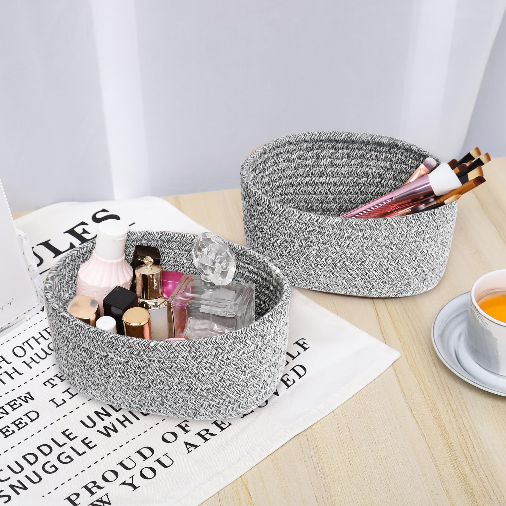 ABenkle nursery spa basket gentle storage for baby items.