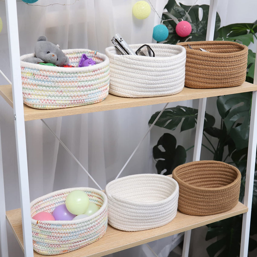 ABenkle office desk organization basket keeps remotes and pens handy