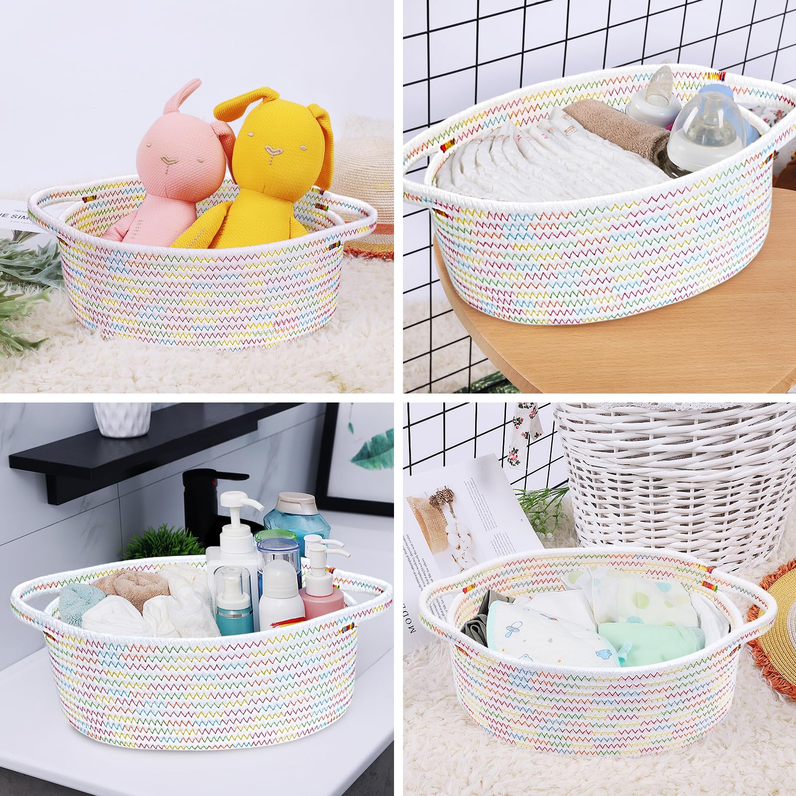 ABenkle pet toy basket holds dog or cat toys neatly.