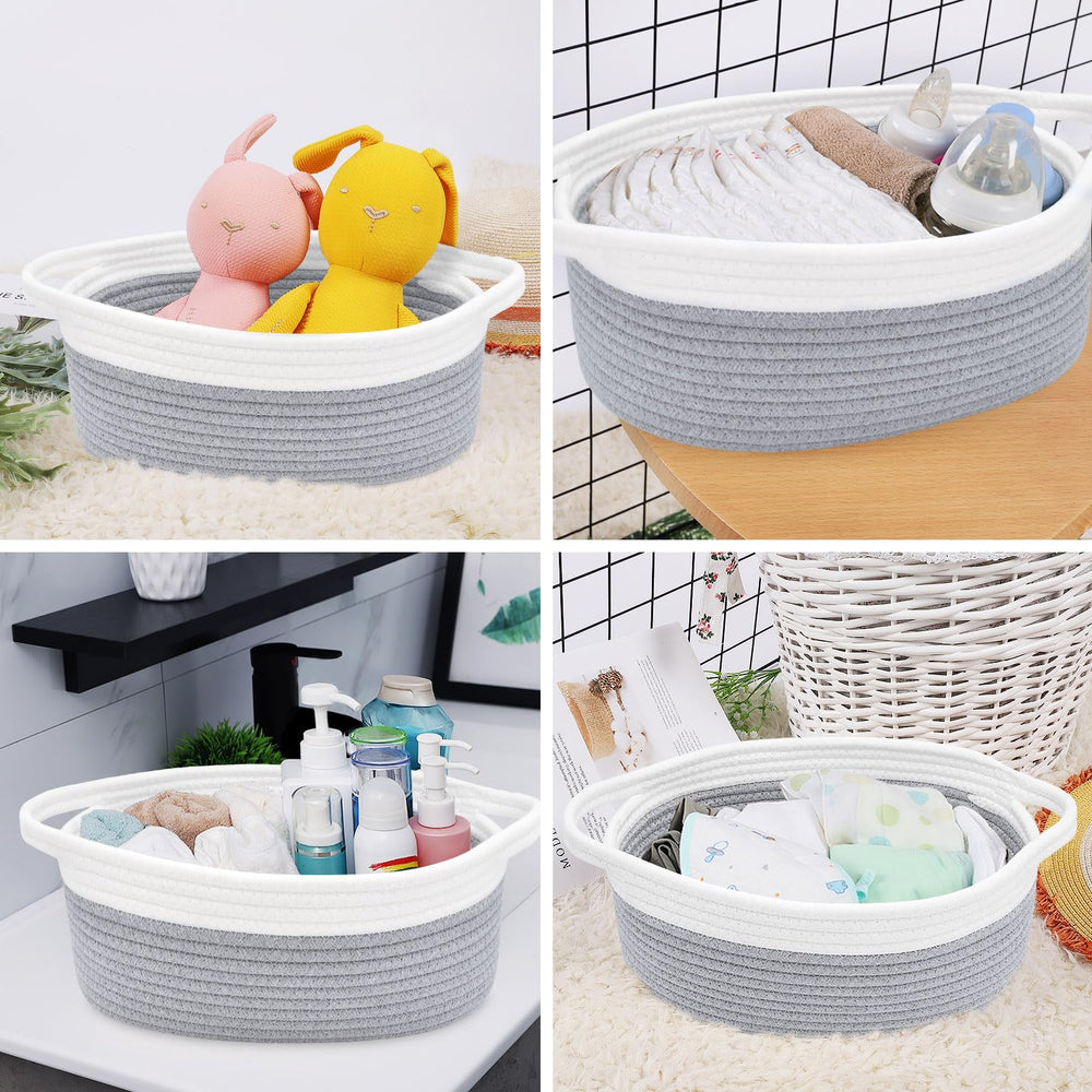 ABenkle pet-toy-basket keeps cat and dog playthings tidy