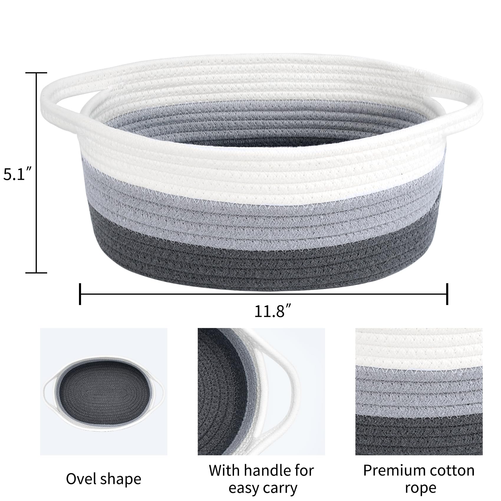 ABenkle rope storage basket with handles ideal for toy storage and easy transport.