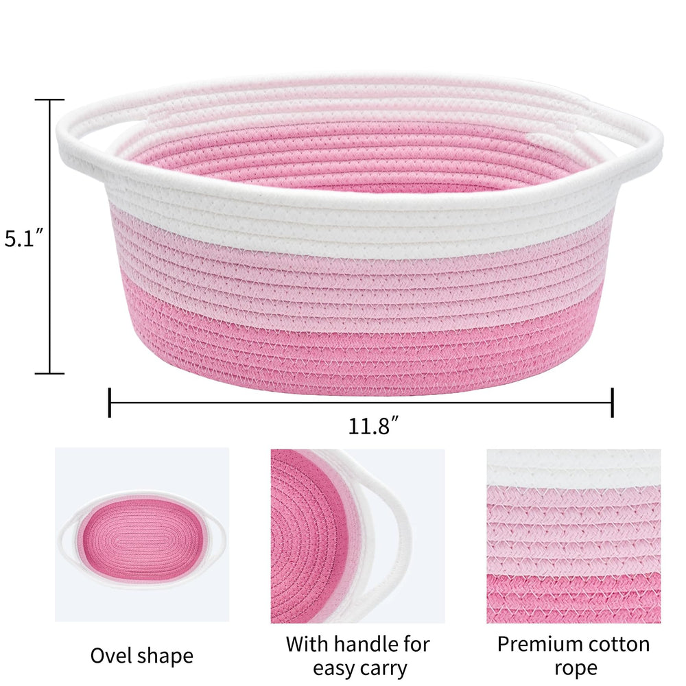 ABenkle rope-woven storage bin neatly stores essentials while adding decor.