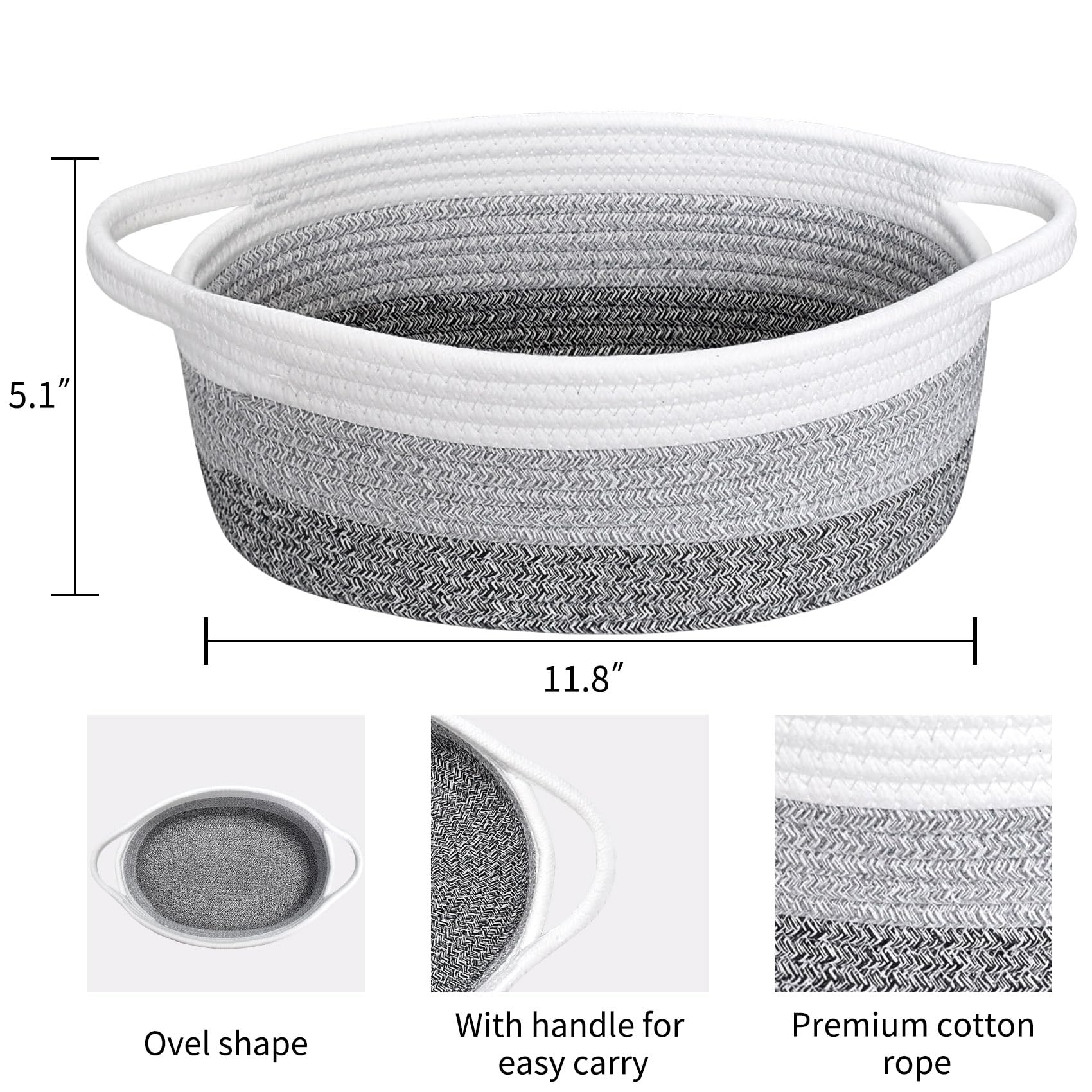 ABenkle rope woven storage bin with natural texture for living spaces