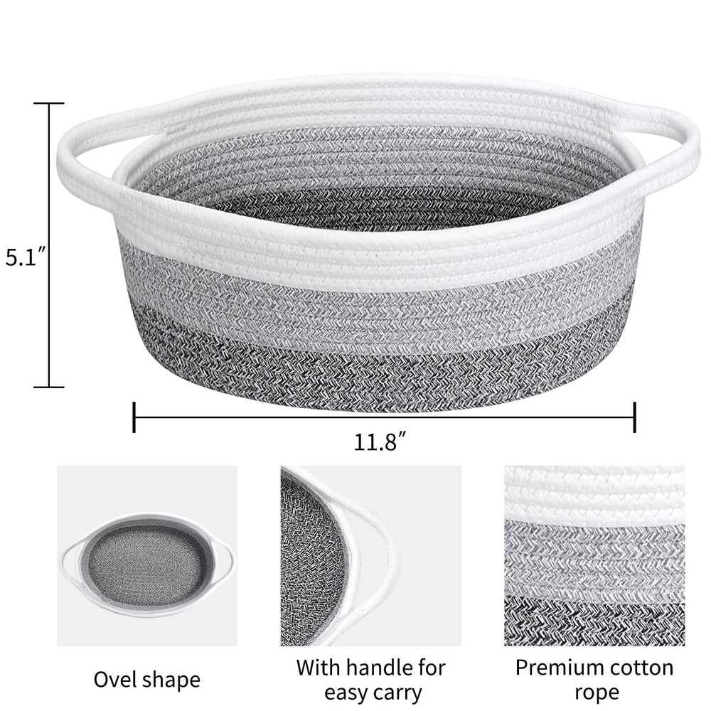 ABenkle rope woven storage bin with natural texture for living spaces