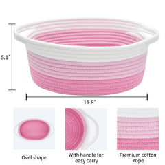 ABenkle rope-woven storage bin neatly stores essentials while adding decor.