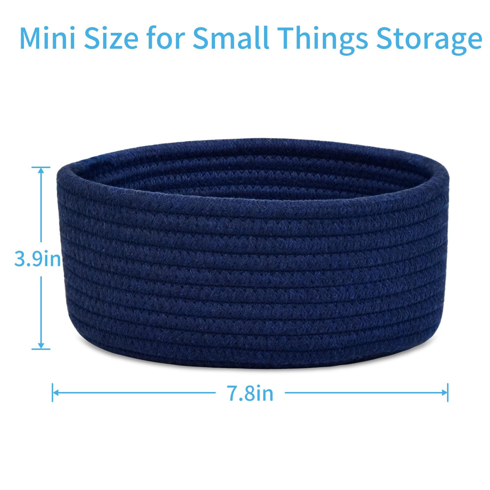 ABenkle round cotton rope basket filled with toys for organized playtime.