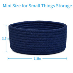 ABenkle round cotton rope basket filled with toys for organized playtime.