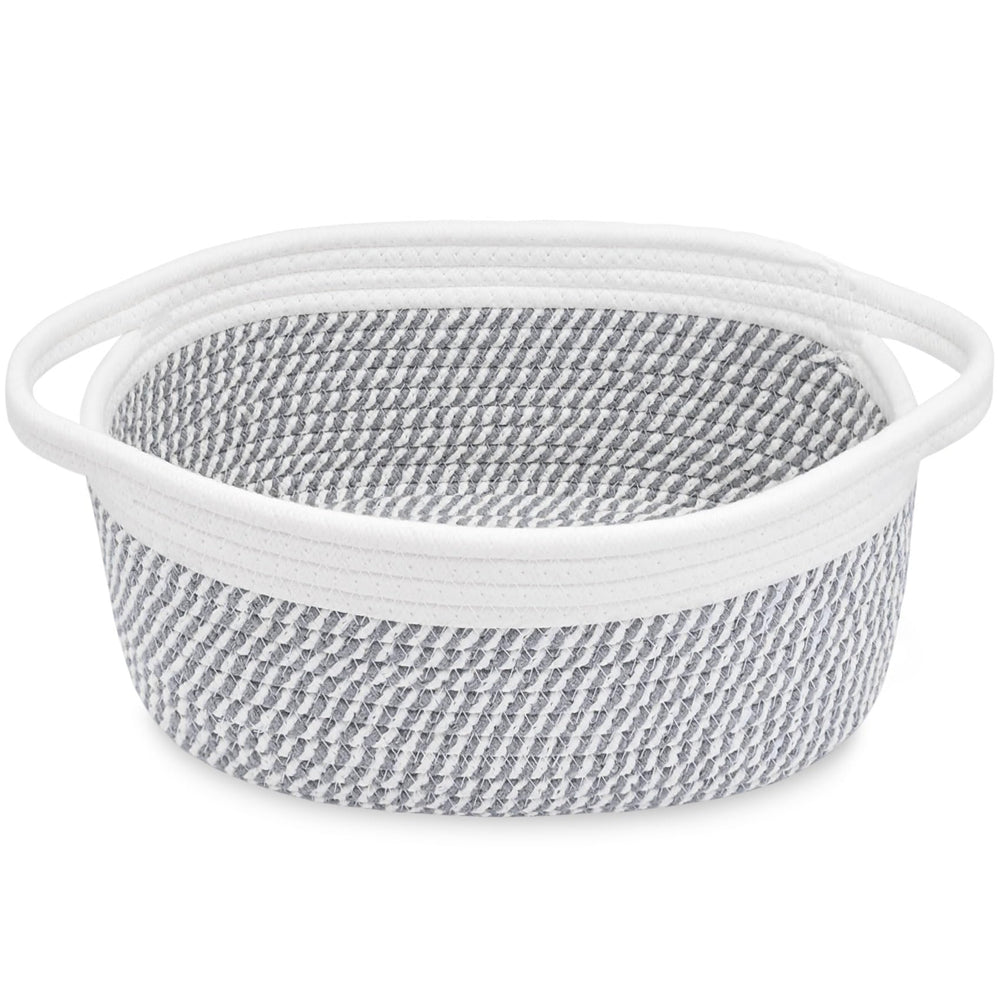 ABenkle small basket front view shows compact 12x8x5 size for shelves