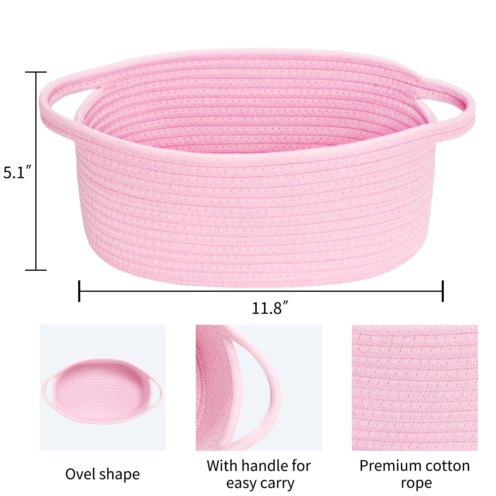 ABenkle Small Basket side view, versatile shelf organization