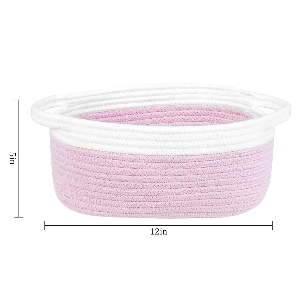 ABenkle small basket on shelf with boho rope texture blends with decor